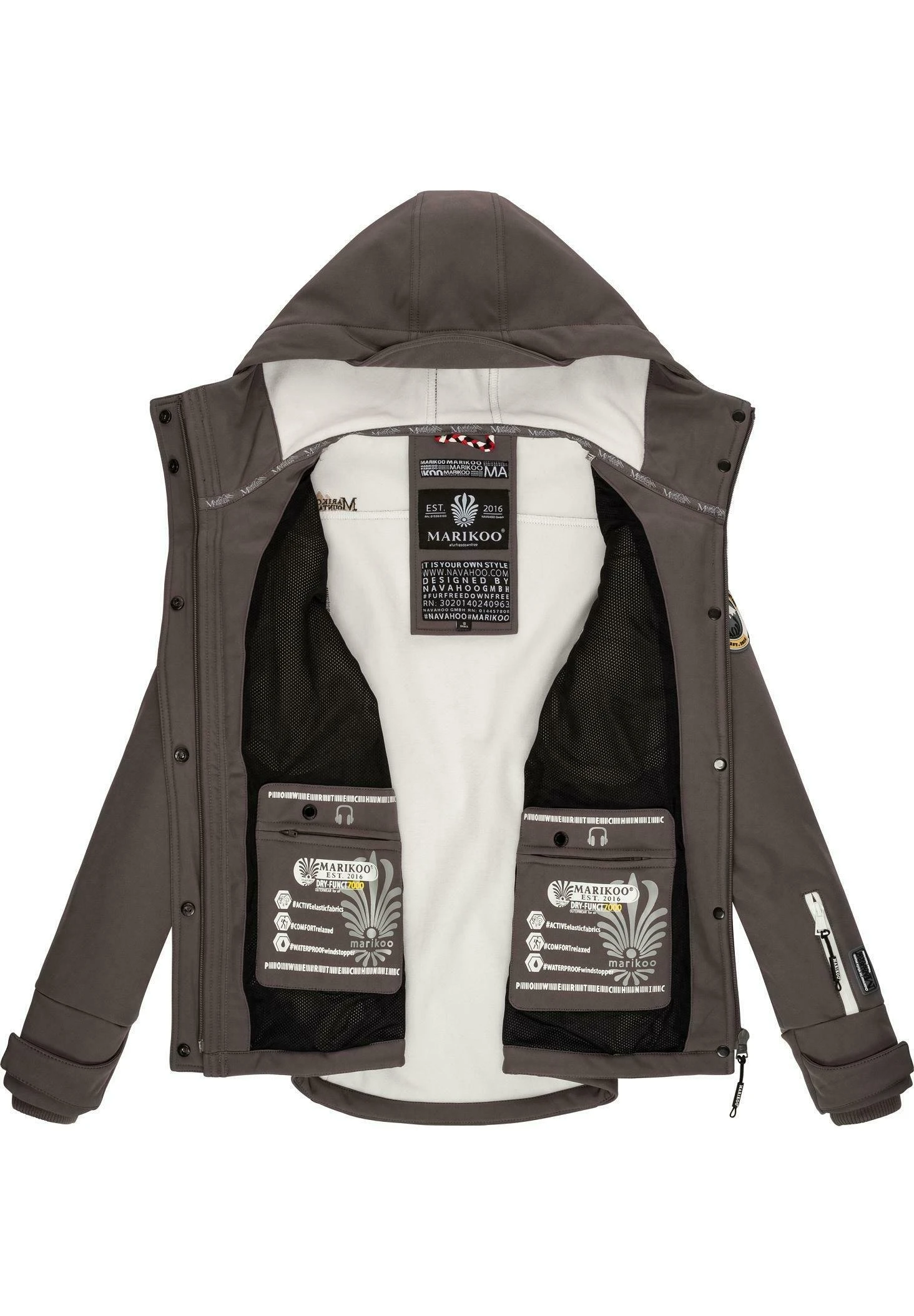 Marikoo Funktions - Outdoorjas - Grey 4 Marikoo Funktions - Outdoorjas - Grey - Afbeelding 4