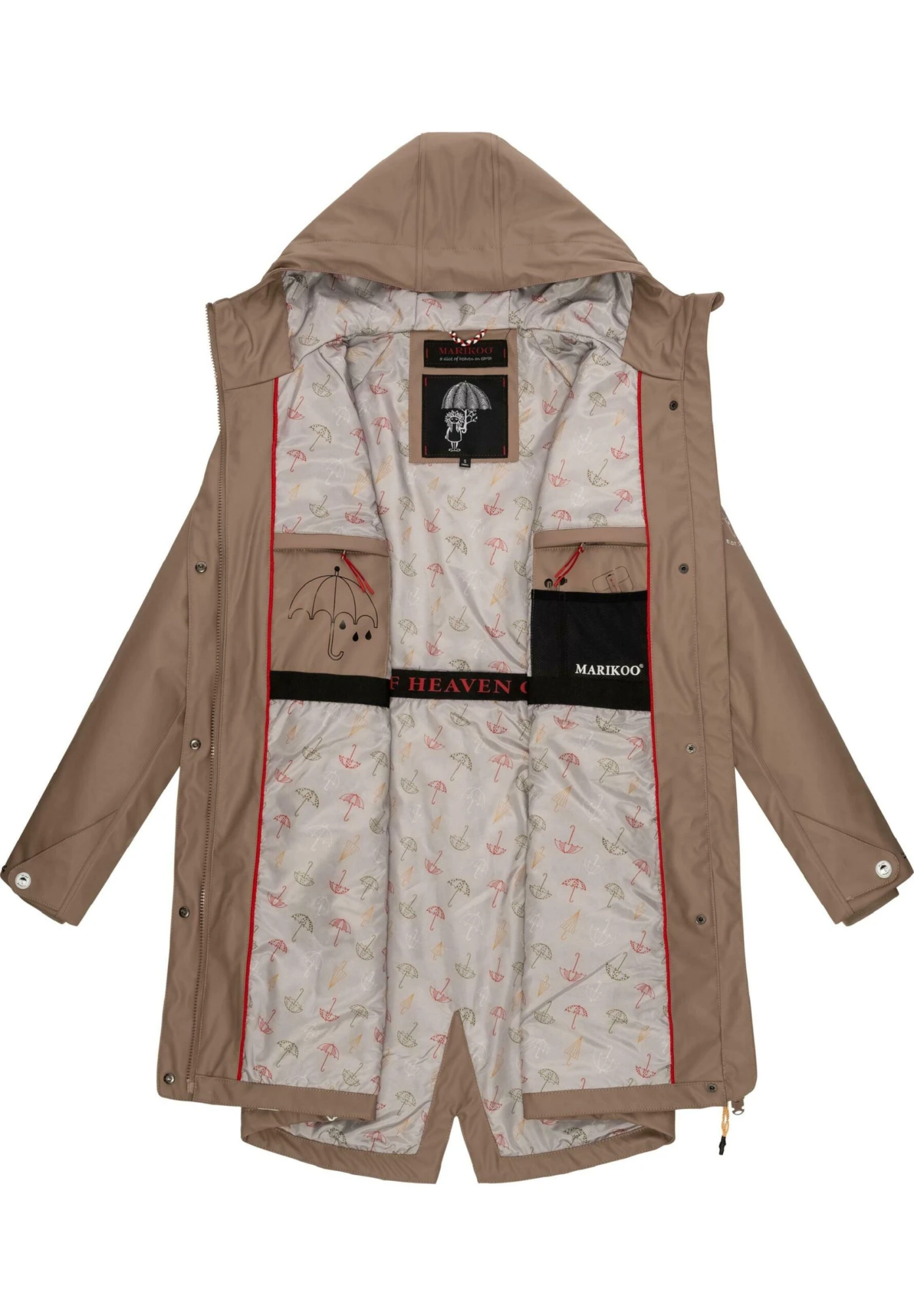 Marikoo Dancing Umbrella - Regenjas - Taupe 3 Marikoo Dancing Umbrella - Regenjas - Taupe - Afbeelding 3