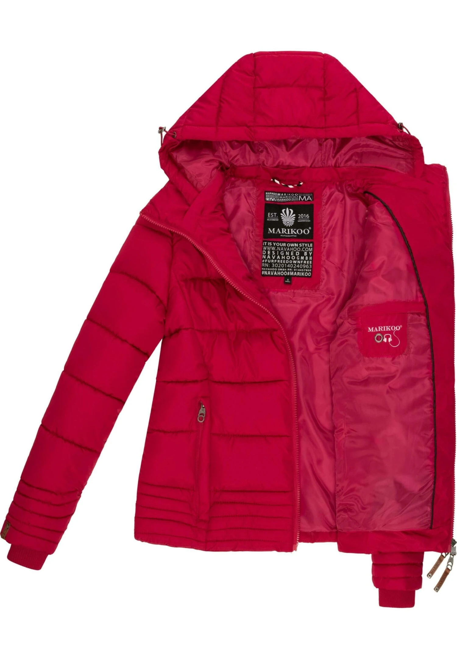 Marikoo Winterjas - Fuchsia 4 Marikoo Winterjas - Fuchsia - Afbeelding 4
